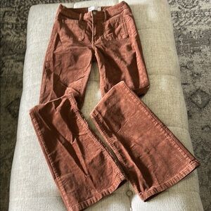 GAP THE 70SFLARE HIGH RISE SABLE BROWN STRETCH CORDUROY PANTS WOMENS SIZE 26